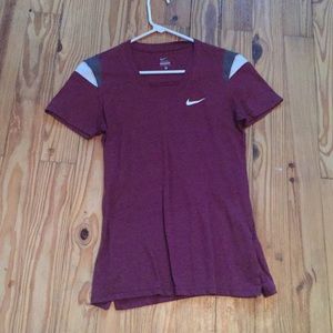 Maroon workout shirt
